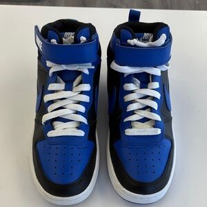 Nike Kids High-Top Sneakers in Black and Royal Blue